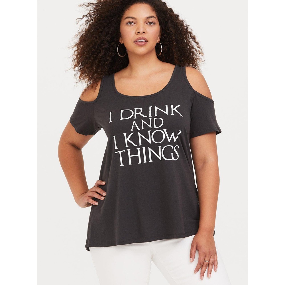 Torrid Game of Thrones I Drink and I Know Things Tee Shirt Top Size: 00X (10)